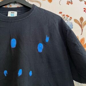 Y2K VTG Blue Man Group L Black Tee Face Silhouette Rock On Graphic Music Concert